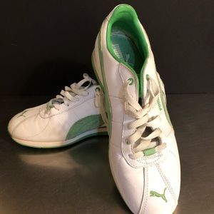 VTG Puma Shoes Leather Woman’s 10 White Green